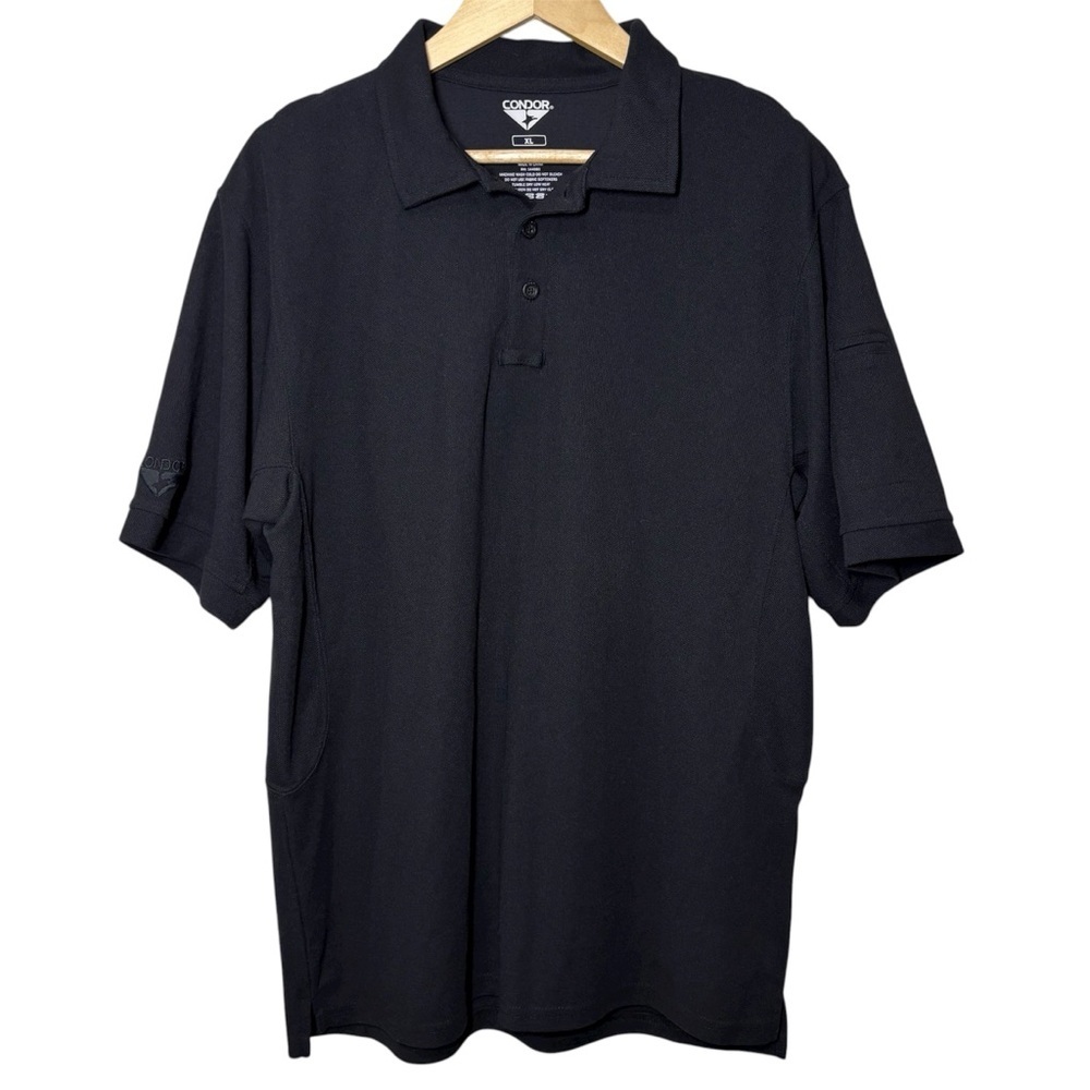 Condor Combat Shirt Men's XL Black Short Sleeve Polo Tactical Lightweight Police